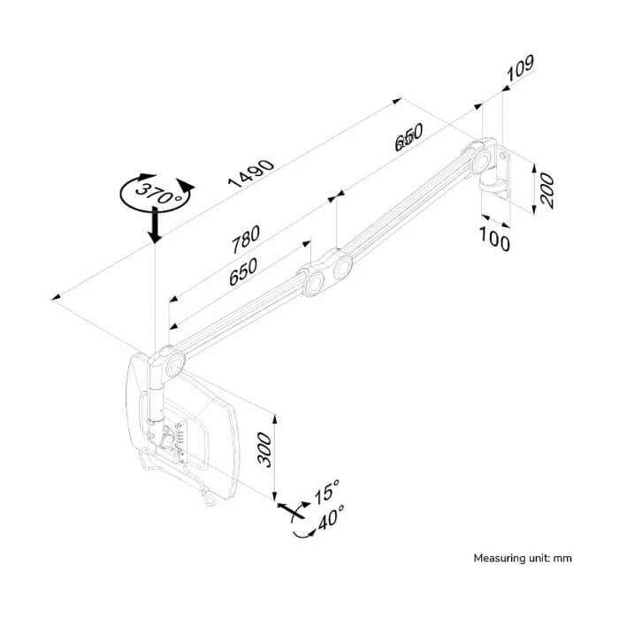 Neomounts by Newstar Medical Monitor Wall Mount (Full Motion gas spring) for 10"-27" Screen - White ID 66851 (тъмнейл - 4)