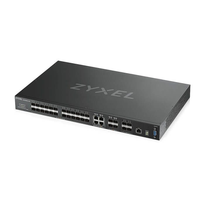 Zyxel XGS4600-32F L3 Managed Switch, 24 port Gig SFP, 4 dual pers. and 4x 10G SFP+, stackable, dual PSU (тъмнейл - 2)