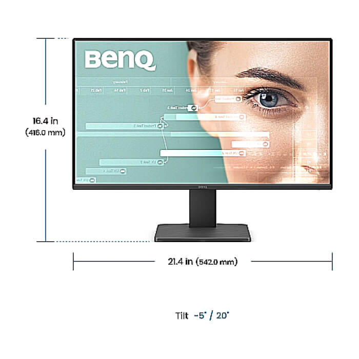 BenQ GW2491, 23.8" 1080p FHD 100Hz Eye-Care Monitor, 23.8W WORK &  ENTERTAINMENT DISPLAY GW2491 BLACK ID 95337 (тъмнейл - 4)