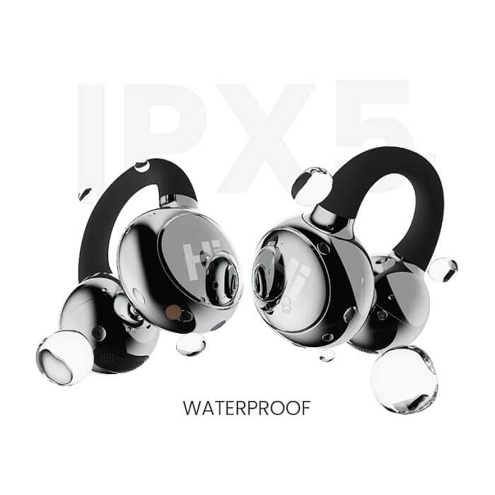 HiFuture FlexClip Black, Open Ear Comfort, Bluetooth 5.4, 4 Mics ENC Calling System, Playtime up to 30 Hours, IPX5 Waterproof, 12mm Driver Bass Boost ID 94742 (тъмнейл - 2)
