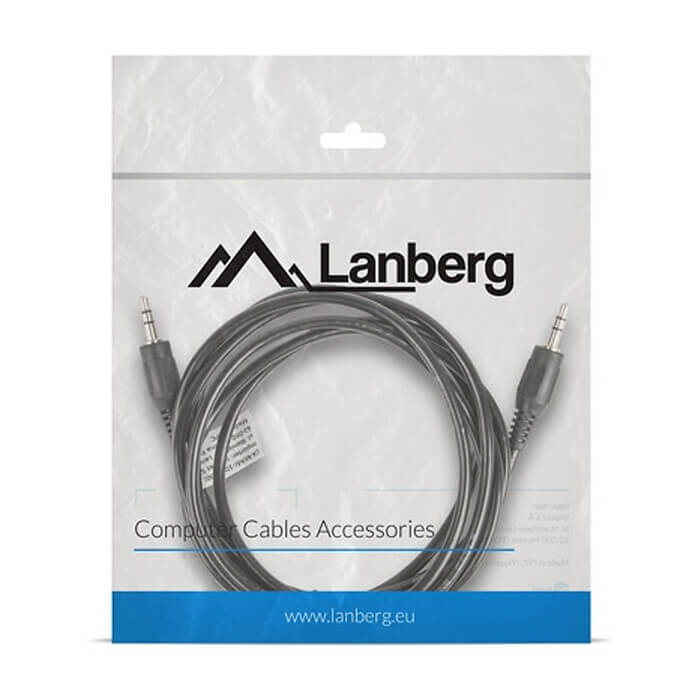 Кабел - Lanberg mini jack 3.5mm M/M 3 pin cable 2m, black ID 72596 (тъмнейл - 4)