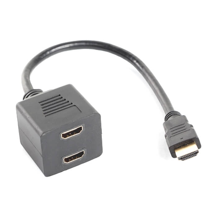 Lanberg adapter HDMI-A (m) -> HDMI-A (f) x2 splitter, 20cm cable