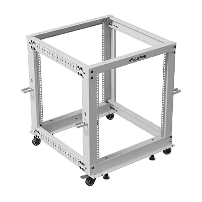 Lanberg open rack 19" 12U 600x600-1100 adjustable, grey ID 96769 (тъмнейл - 5)