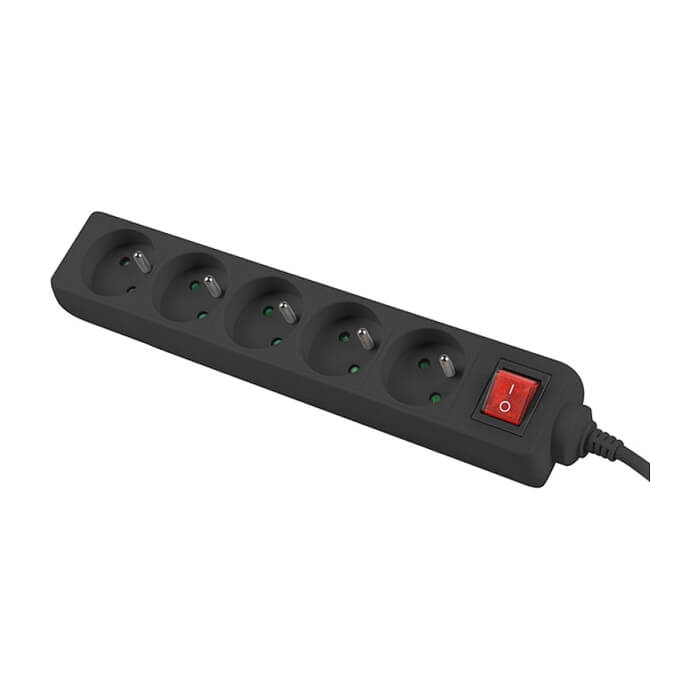 Lanberg power strip 3m, 5 sockets, french with circuit breaker quality-grade copper cable, black на супер цена