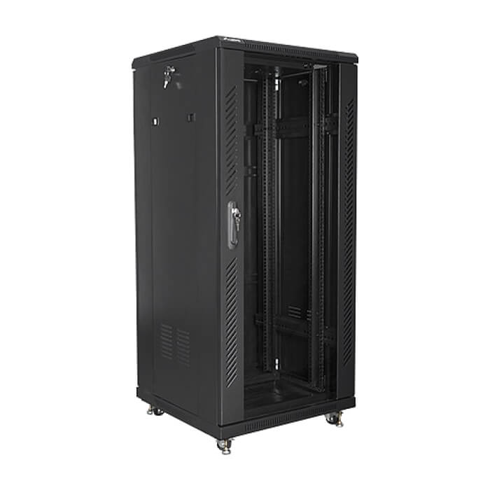 Lanberg rack cabinet 19" free-standing 27U / 600x600 self-assembly flat pack, black ID 71923 (тъмнейл - 2)