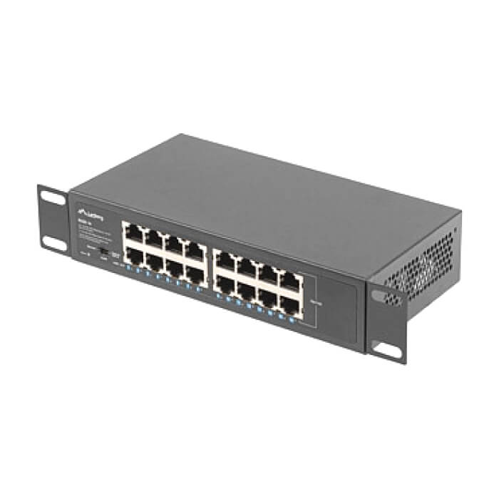 Lanberg switch rsge-16 16x 1GB gigabit ethernet unmanaged rack 10"/19" (тъмнейл - 3)