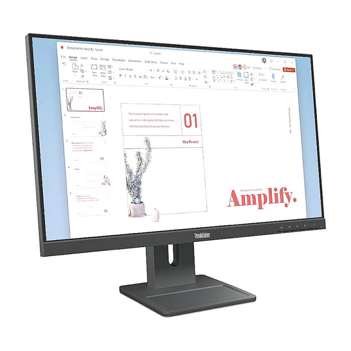 Lenovo ThinkVision E24-40 23.8" IPS, WLED, 16:9, 1920x1080, 4ms, 1300:1, 100Hz, 250 cd/m2, Tilt, Swivel, Pivot, Height Adjust Stand, HDMI, DP, VGA ID 90534 (тъмнейл - 2)