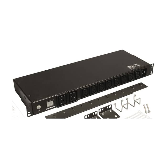 Tripp Lite by Eaton 3.7kW Single-Phase Local Metered PDU, 208/230V (8 C13 & 2 C19), C20 / L6-20P Adapter, 12 ft. (3.66 m) Cord, 1U Rack-Mount, TAA (тъмнейл - 3)