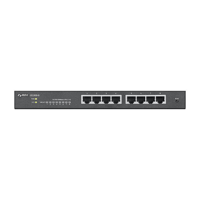ZyXEL GS1900-8 v2, 8 port GbE L2 smart switch, desktop, fanless на супер цена от GT Computers ZyXEL GS1900-8 v2, 8 port GbE L2 smart switch, desktop, fanless на супер цена