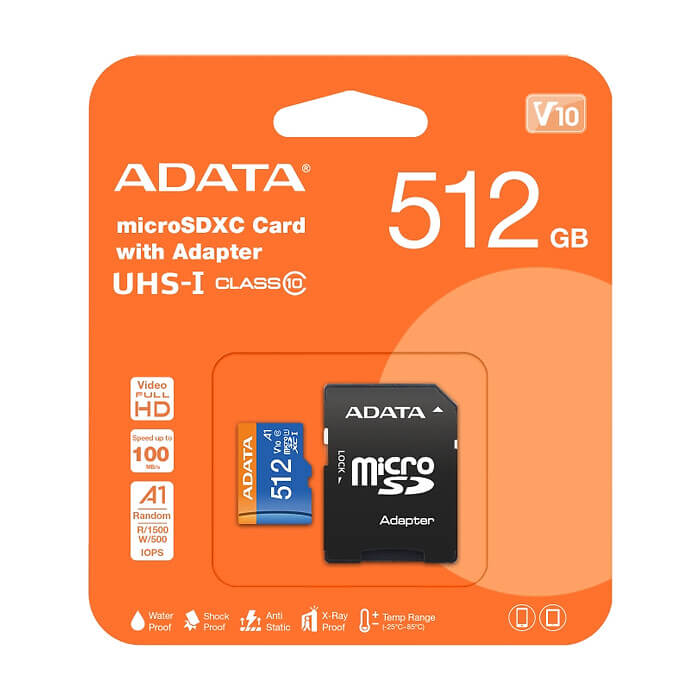 ADATA 512GB MicroSDXC UHS-I CLASS 10 (with adapter) ID 74125 на супер цена