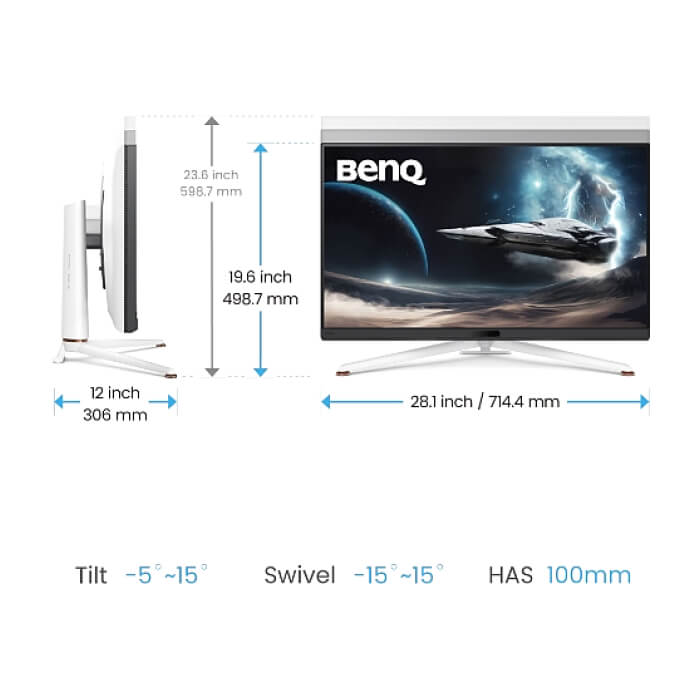 BenQ MOBIUZ EX321UX, 31,5", Mini LED, IPS, 3840x2160 4K UHD, 144Hz, 1ms, HDR 1000, FreeSync Premier Pro, B.I.+ Gen2, 700 nits, 99% Adobe RGB, 99% P3, 3x HDMI (v2.1), DP (v2.1) ID 94997 (тъмнейл - 5)