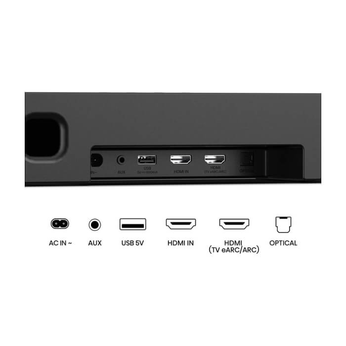 Hisense AX5140Q, 5.1.4Ch Sound Bar with Wireless Subwoofer, 600W, Dolby Atmos, Bluetooth 5.3, 4K HDMI Pass Through, DTS:X, HDMI/AUX/ARC/Optical/USB, 7 EQ Modes, Black (тъмнейл - 4)