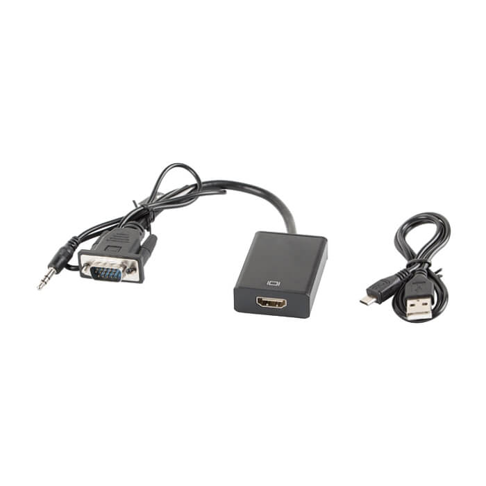 Lanberg adapter VGA (f) + audio 3.5mm jack -> HDMI (m) на супер цена