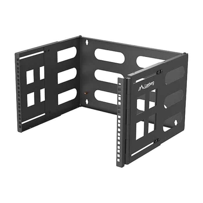 Lanberg Folding Bracket, wall-mount 19" 6U 497x400/240, Black (тъмнейл - 3)