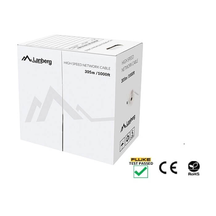 Lanberg LAN cable CAT.5e utp 305m solid cu black fluke ID 87036 (тъмнейл - 2)