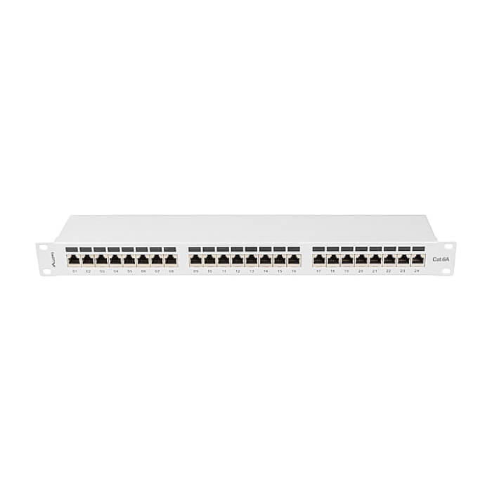 Lanberg patch panel 24 port 1U 19" CAT.6a ftp with cable organizer shielded grey ID 86965 (тъмнейл - 4)