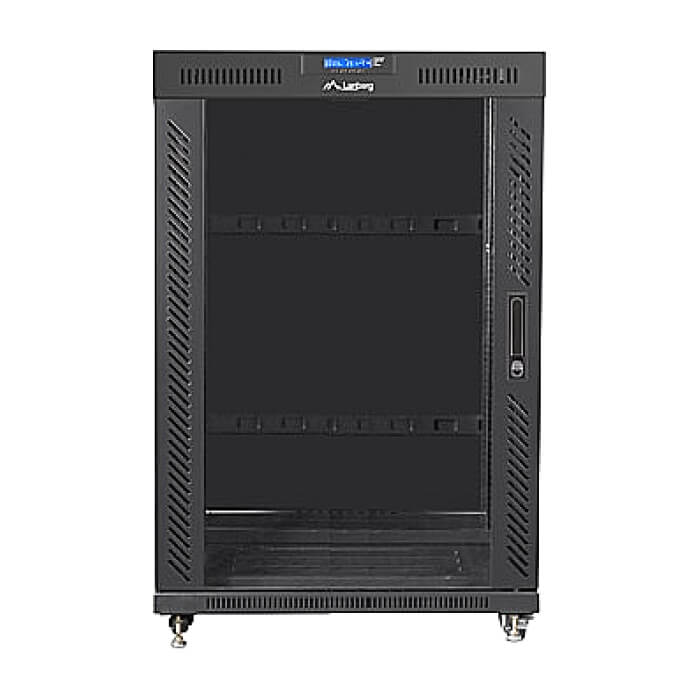 Lanberg rack cabinet 19" free-standing 22U/800x1000 (flat pack) with mesh door lcd black v2 ID 87973 на супер цена