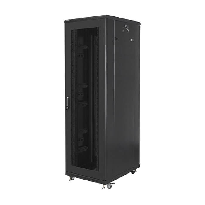 Lanberg rack cabinet 19" free-standing 42U / 800x800 self-assembly flat pack with mesh door, black ID 71910 (тъмнейл - 3)