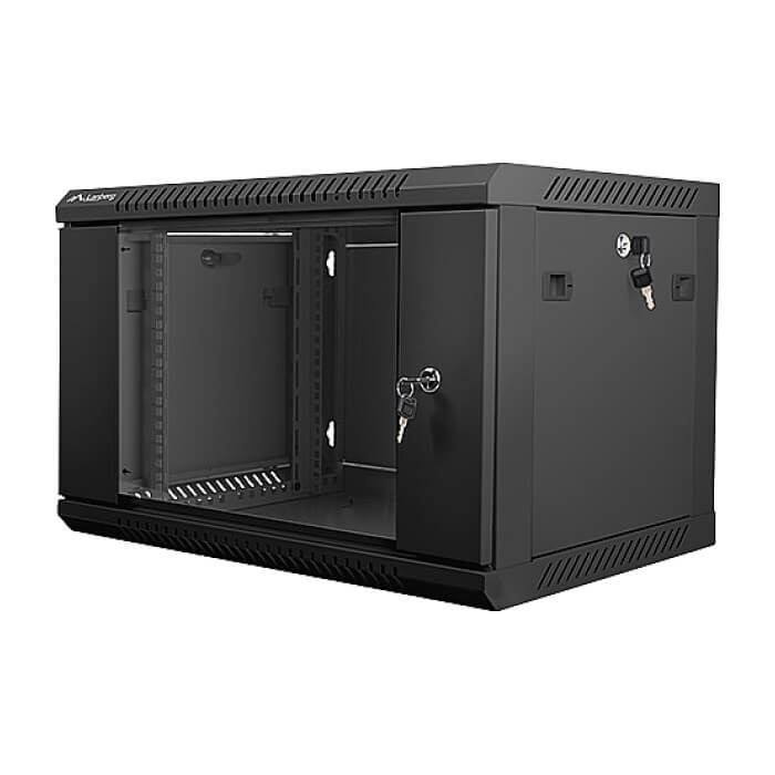 Lanberg rack cabinet 19” wall-mount 6U / 600x450 for self-assembly (flat pack), black ID 71901 (тъмнейл - 3)