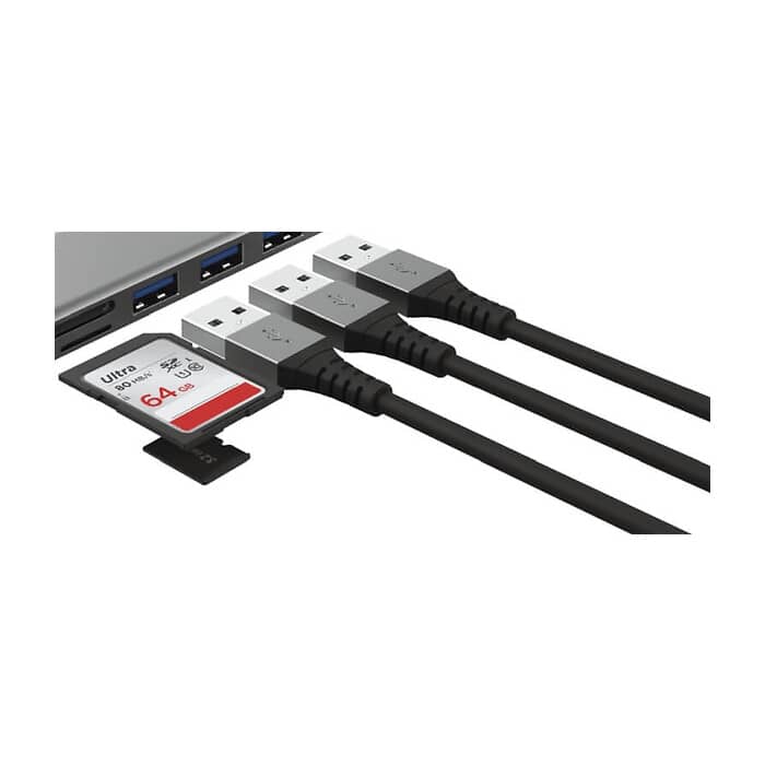 TRUST Halyx Fast USB-C Hub & Card Reader (тъмнейл - 2)