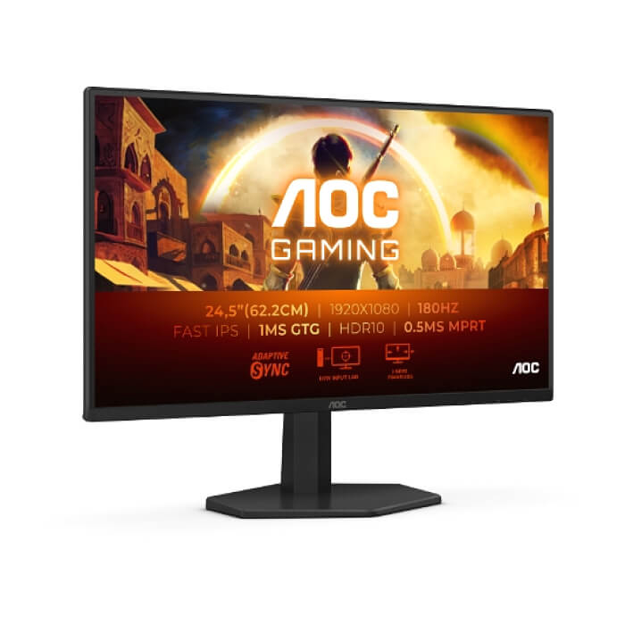 AOC 25G42E, 24.5" Fast IPS WLED, 1920x1080@180Hz, 1ms GtG, 0.5ms MPRT, 300cd m/2, 1000:1, 80M:1, Adaptive Sync, FlickerFree, Low Blue Light, Tilt, HDMI, DP ID 92365 (тъмнейл - 3)