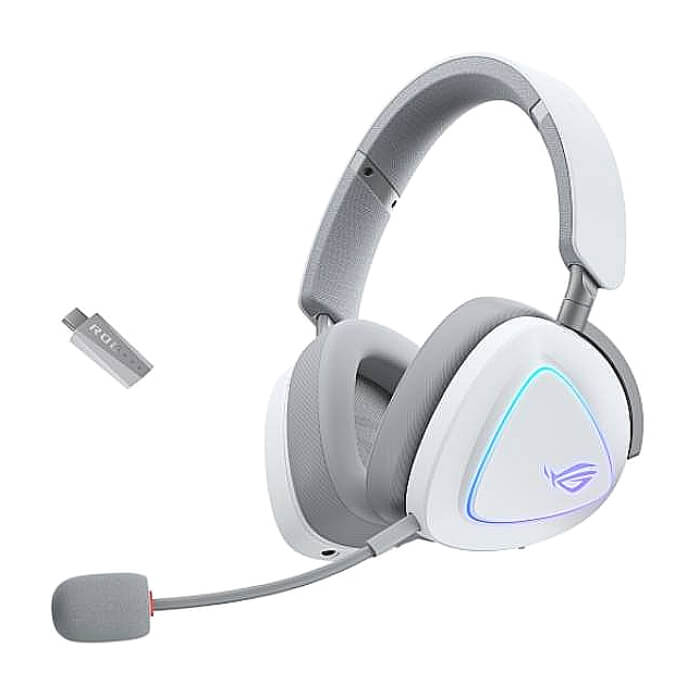 Asus ROG Delta II Wireless Gaming Headset ( BT, ROG SpeedNova 2.4GHz, 3.5mm, 50mm Titanium-Plated Drivers, 10mm Super-Wideband Mic, 110HR, DualFlow Audio, For PC, Switch, PS5, Xbox ID 90877 (тъмнейл - 3)