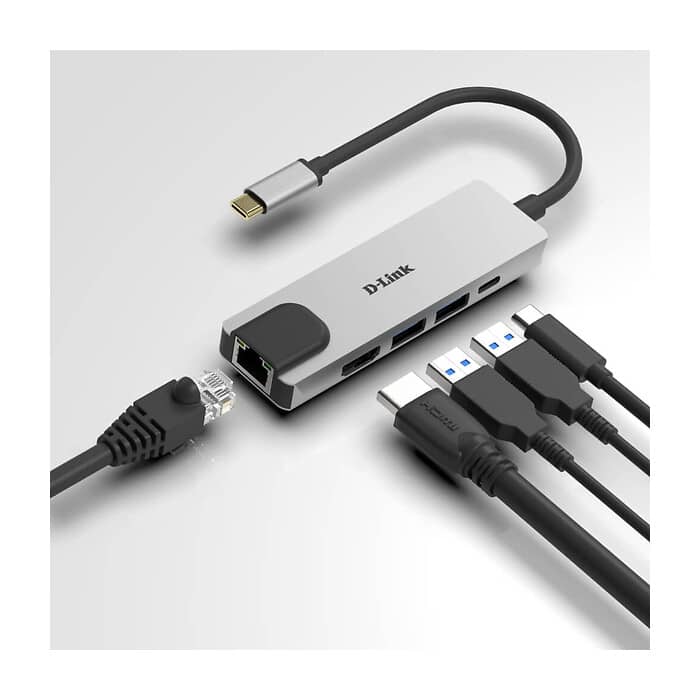 D-Link 5-in-1 USB-C Hub with HDMI/Ethernet and Power Delivery (тъмнейл - 2)