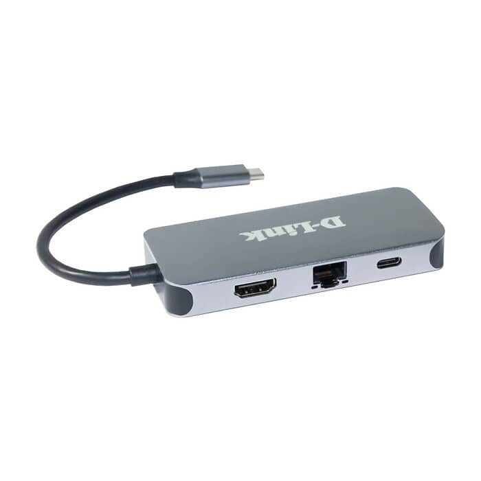 D-Link 6-in-1 USB-C Hub with HDMI/Gigabit Ethernet/Power Delivery (тъмнейл - 2)