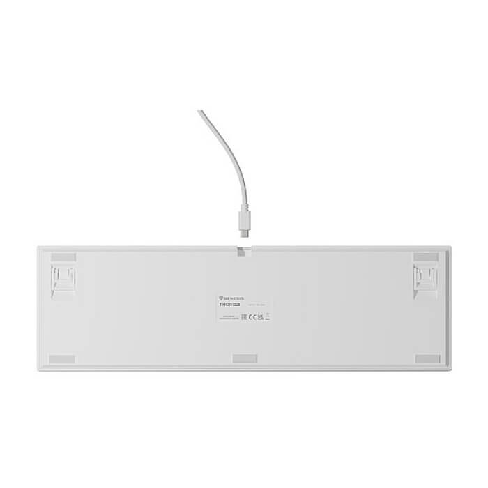 Genesis Mechanical Gaming Keyboard Thor 404 White RGB Backlight Gateron Yellow Pro, US Layout (тъмнейл - 3)