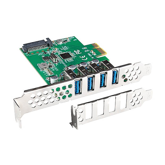 Lanberg pci express x1 card->4x USB-A 3.1 gen1 low profile (тъмнейл - 2)