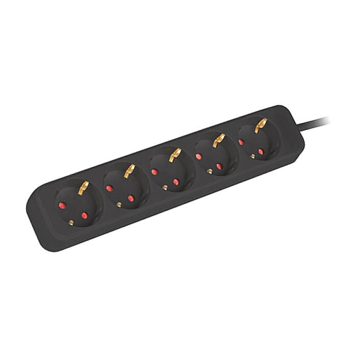 Lanberg power strip 3m, 5 sockets, french quality-grade copper cable, black (тъмнейл - 3)