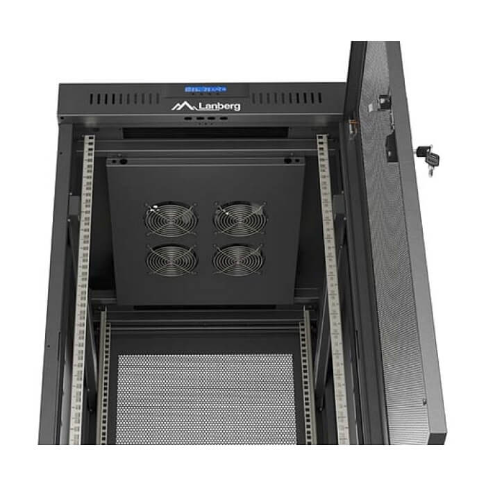 Lanberg Rack Cabinet 19" Free-Standing 24U/600X800 (FlAT Pack) With Mesh Door LCD Black V2 ID 98068 (тъмнейл - 5)