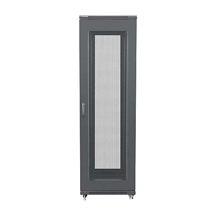 Lanberg rack cabinet 19" free-standing 42U/600x800 (flat pack) with mesh door black ID 87182 (тъмнейл - 4)