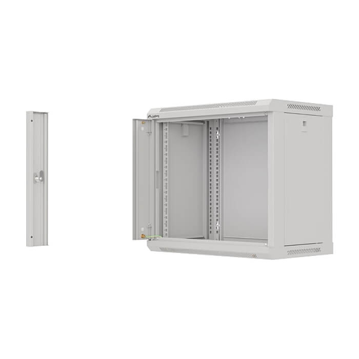 Lanberg rack cabinet 19" wall-mount 9U/540x350 (flat pack) with glass door grey ID 87597 (тъмнейл - 5)