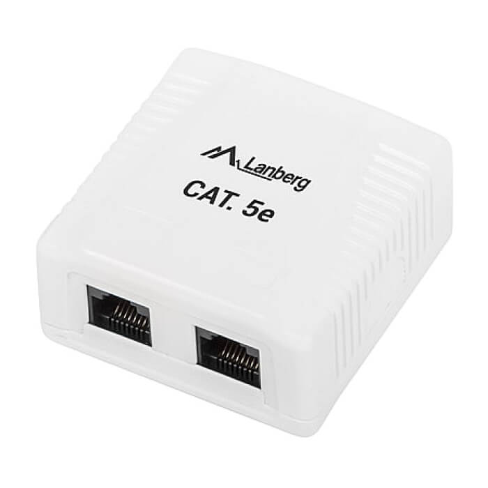 Lanberg surface-mount box CAT.5e UTP UNshielded 2X RJ45, white ID 72017 на супер цена от GT Computers Lanberg surface-mount box CAT.5e UTP UNshielded 2X RJ45, white ID 72017 на супер цена