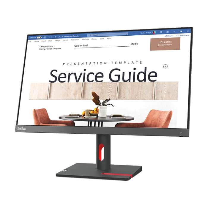 Lenovo ThinkVision S24i-30 23.8" IPS, WLED, 16:9, 1920x1080, 6ms, 1300:1, 100Hz, HDMI, VGA, Tilt Stand ID 65142 (тъмнейл - 3)
