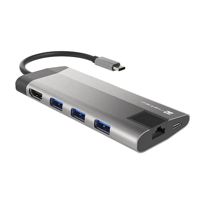 Natec Fowler Plus Multiport Adapter 8 in 1, USB 3.0 HUB, HDMI 4K, USB-C PD, RJ45, SD, Micro (тъмнейл - 5)