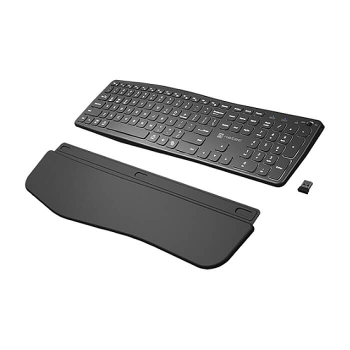 Natec wireless bluetooth keyboard PORIFERA x-scissors, backlit ergonomic us layout (тъмнейл - 2)