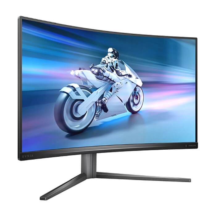 Philips Evnia 32M2C5500W, 31.5" Curved 1000R, Fast VA, WLED, 2560x1440@240Hz, 1ms GtG, 0.5ms MPRT, 500cd m/2, 4000:1, Mega Infinity DCR, Adaptive Sync, FlickerFree, Low Blue Mode, Tilt, Height Adjust, Swivel, 2xHDMI, 2xDP, USB hub ID 86263 (тъмнейл - 2)