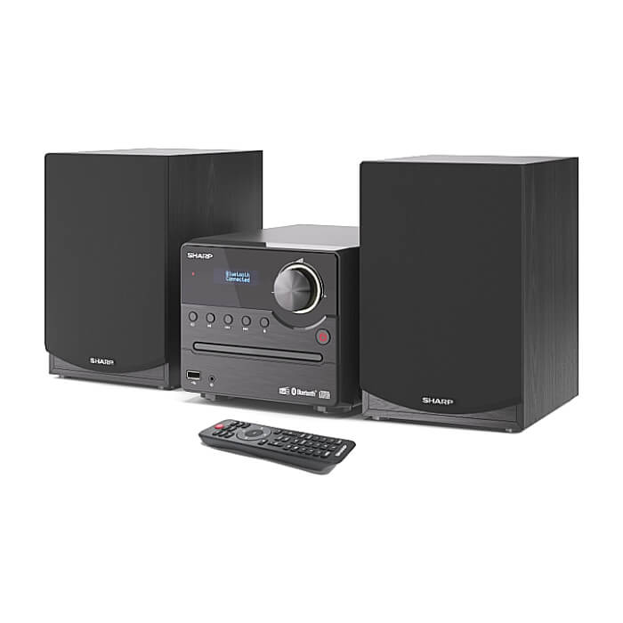 Sharp Audio Systems XL-B517D(BK), HI-FI MICRO SYSTEM, 45W total max power output, DAB+ and FM tuner with RDS, Bluetooth v5.0, CD player, USB playback, 3.5mm Aux-in / line-in, Headphone jack, wooden speaker, Black (тъмнейл - 2)