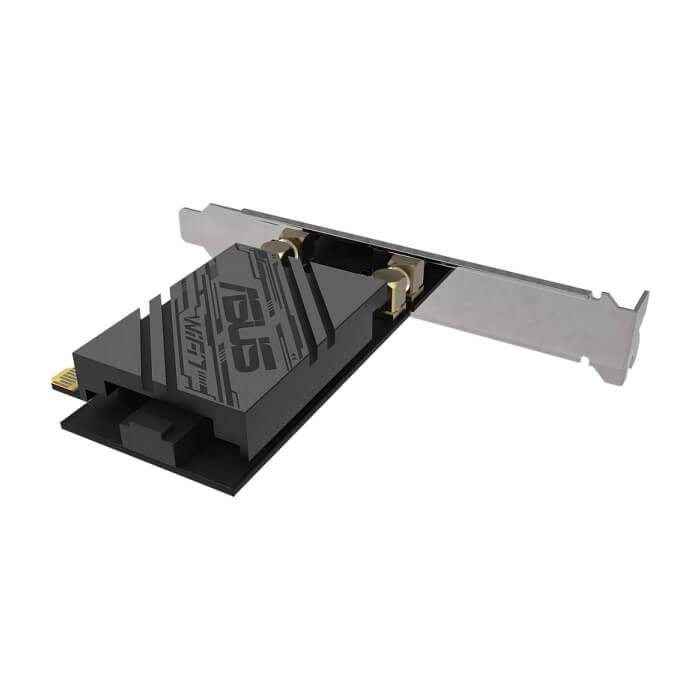 Asus PCI-E Adapter, PCE-BE92BT, BE9400, Tri-Band, Bluetooth 5.4, magnetized base, WPA3, OFDMA, MLO, only compatible with lntel motherboards, Black на супер цена