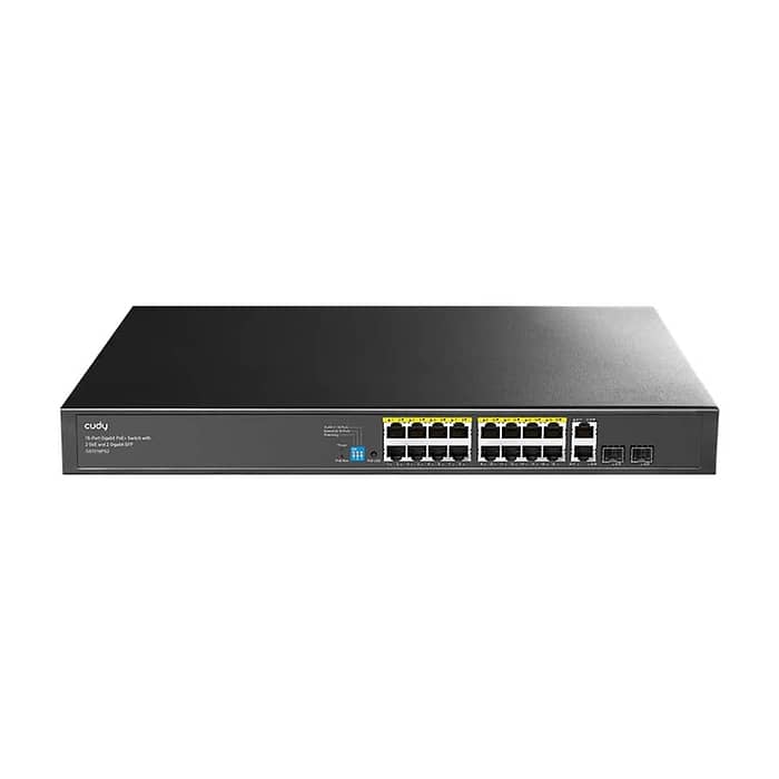 Cudy GS1018PS2 16-Port Gigabit PoE+ Switch with 2 Uplink Gigabit Ports and 2 Gigabit SFP Slots 200W16-10/100/1000 BASE-T Gigabit ports, 2-Port 10/100/1000 BASE-T Gigabit Uplink ports, 2-1000 BASE-X SFP Slot, 16-port IEEE 802.3at PoE+ Injector на супер цена от GT Computers Cudy GS1018PS2 16-Port Gigabit PoE+ Switch with 2 Uplink Gigabit Ports and 2 Gigabit SFP Slots 200W16-10/100/1000 BASE-T Gigabit ports, 2-Port 10/100/1000 BASE-T Gigabit Uplink ports, 2-1000 BASE-X SFP Slot, 16-port IEEE 802.3at PoE+ Injector на супер цена