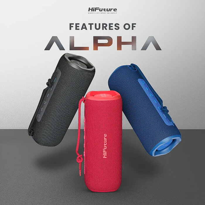 HiFuture Alpha Black, Bluetooth 5.3, IPX7 Waterproof, 20W Output, Pair to Play (TWS Mode), Up to 12 Hours Playtime, Built in 2-in-1 Amplifier ID 94772 (тъмнейл - 3)