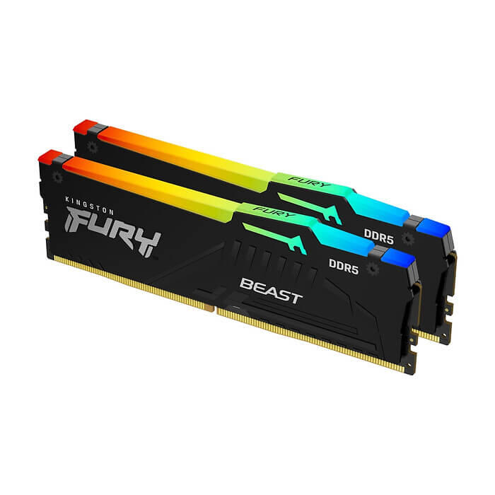 Kingston FURY Beast RGB 64GB (2x32GB) DDR5 6000 MHz CL30 Black ID 98965 (тъмнейл - 2)