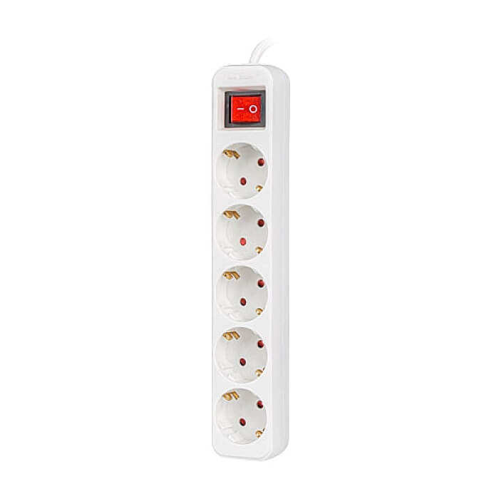 Lanberg power strip 3m 5x Schuko outlets with circuit breaker quality-grade copper cable, white (тъмнейл - 3)