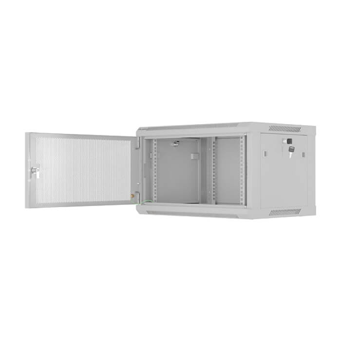 Lanberg rack cabinet 19" wall-mount 6U/600x450 with perforated door grey (flat pack) ID 87603 (тъмнейл - 4)