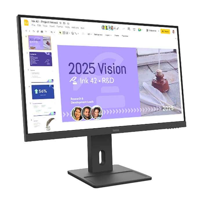 Lenovo ThinkVision E27Q-40 27" IPS, WLED, 2560x1440, 16:9, 100Hz, 4ms, 350 cd/m2, 1500:1, Speakers 2Wx2, HDMI, DP, Tilt, Swivel, Pivot, Height Adjust Stand ID 93196 (тъмнейл - 2)