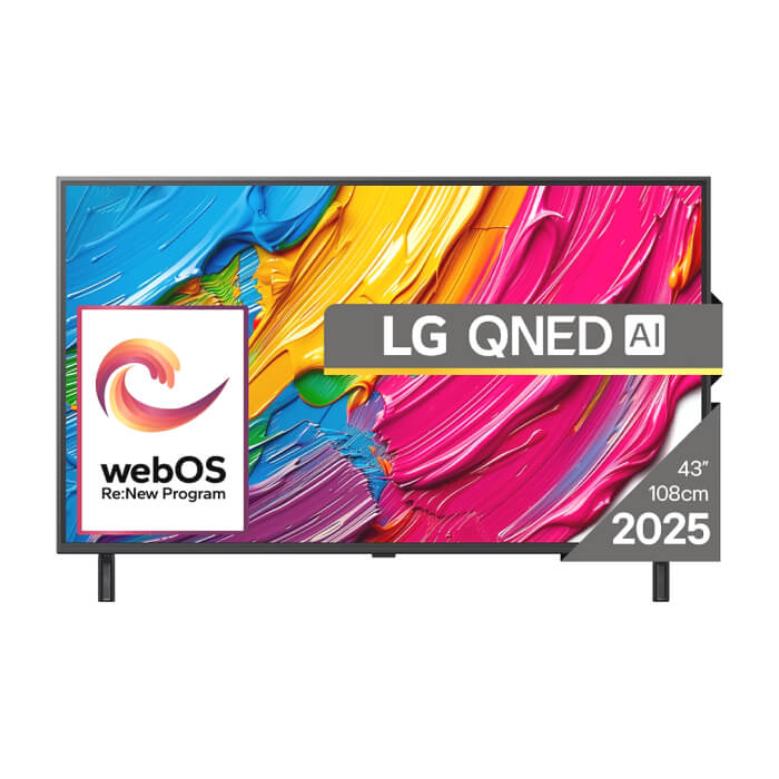 LG 43QNED80A3A, 43" 4K QNED HDR Smart TV, 3840x2160, DVB-T2/C/S2, a7 AI Processor, HDR10 / HLG, webOS 25 ThinQ, VRR / ALLM / HGiG, 4K Upscaling, WiFi 5, Voice Controll, Blueto ID 88638