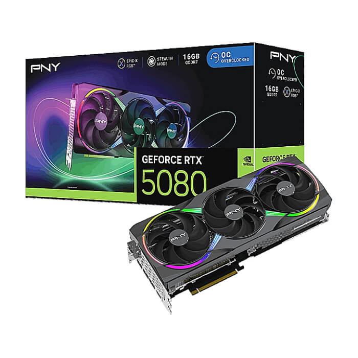 PNY GeForce RTX 5080 16GB ARGB Triple Fan OC ID 84360 (тъмнейл - 3)
