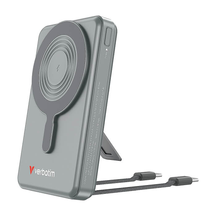 Verbatim Power Bank Magnetic Wireless 10.000 mAh C+C Display Grey ID 97025 (тъмнейл - 3)